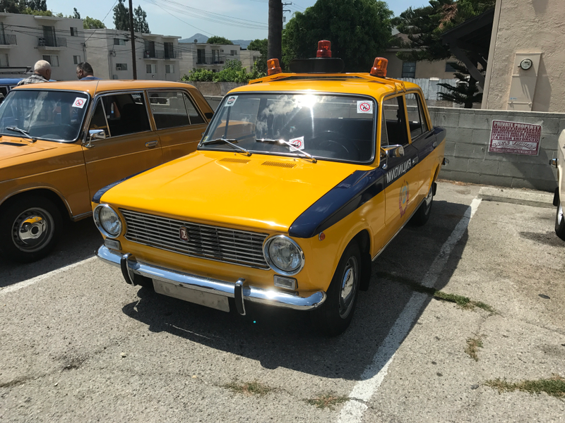 I guess if everyone in your country drives a Lada, it’s not a disadvantage for the cops to drive one, too. This one has all the accoutrements.